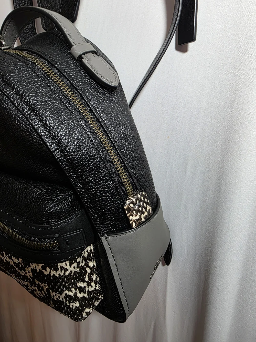 Coach Campus Backpack 23 Black Pebble Leather Gray Snakeskin Mini Backpack 2019